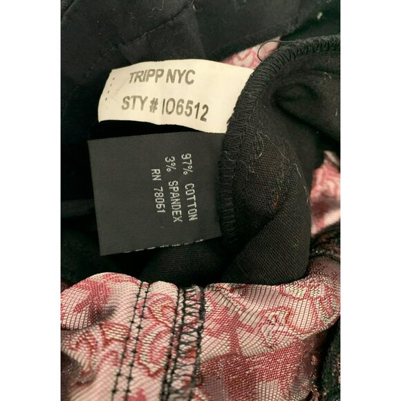 Tripp Black Pink Corset Lace-Up Hook & Eye Closure Size S Y2k 90s Dragon Print - Picture 3 of 10